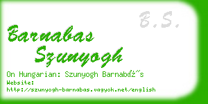 barnabas szunyogh business card